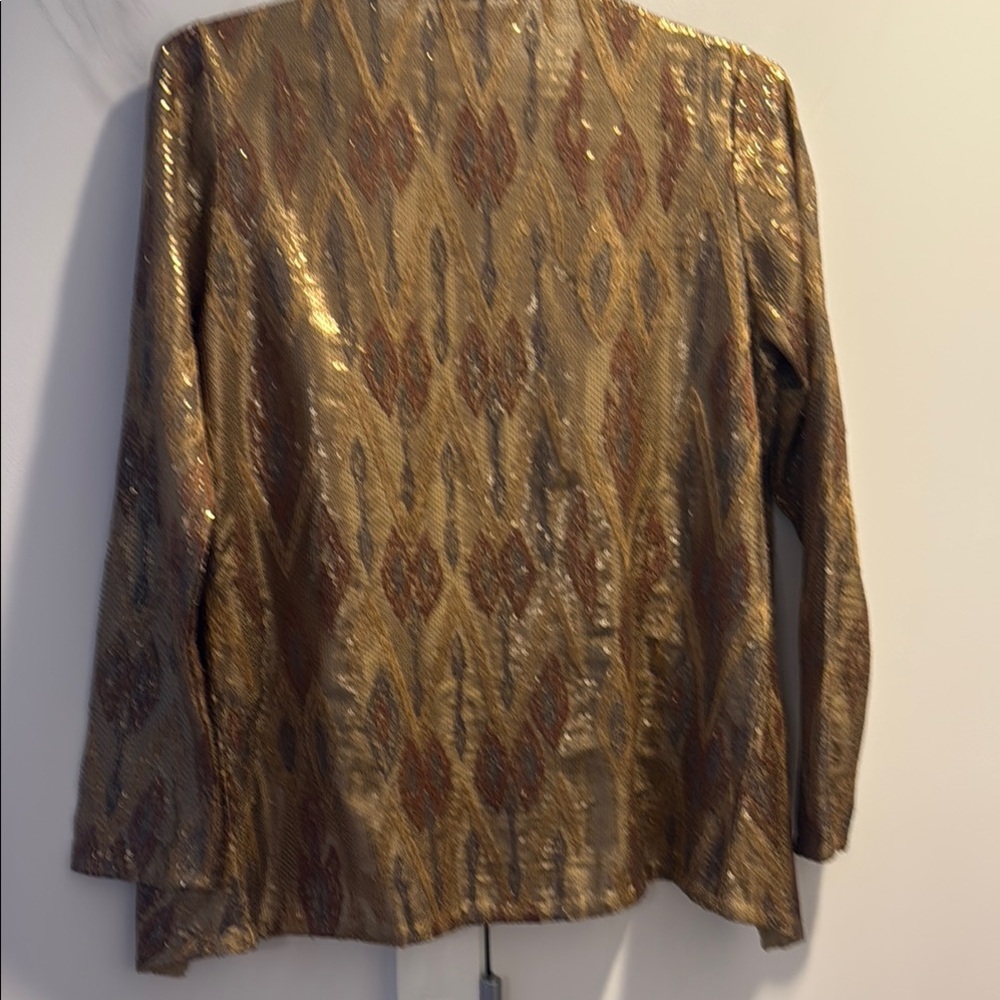 Gold Sequin Patterned Blazer - Picture 6 of 6